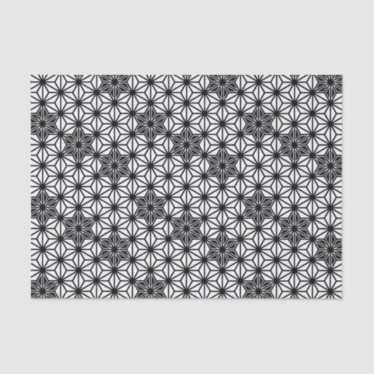 日本人のAsanohaパターン-白および黒 薄葉紙 (正面)