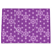 日本人のAsanohaパターン-紫色の紫色 ラージペーパーバッグ (正面)