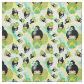 日本人のKokeshiの人形および水彩画の生地 ファブリック (見本)