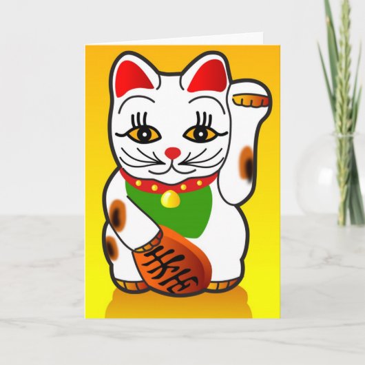 日本人のManeki Neko猫の挨拶状 シーズンカード (正面)