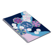 日本人のNagarekikuの菊の川の花柄 ノートブック (右側)