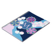 日本人のNagarekikuの菊の川の花柄 ノートブック (左側)