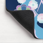 日本人のNagarekikuの菊の川の花柄 マウスパッド (コーナー)