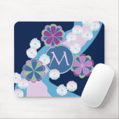 日本人のNagarekikuの菊の川の花柄 マウスパッド (マウス)