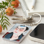 日本人のShunsenクールな東洋のNatori Kabuki俳優 キーホルダー (正面右)