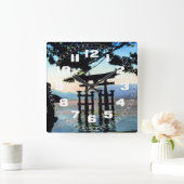 日本人のTorriのヴィンテージの伝統的なゲート スクエア壁時計 (ホーム)