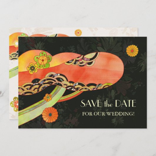 日本人のWashiの結婚式の保存日付の招待状 セーブザデート (正面/裏面)