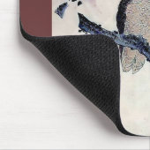 日本人のWoodblockの芸術のフクロウのプリント マウスパッド (コーナー)