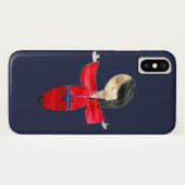 日本人形の赤い着物かわいい芸術 Case-Mate iPhoneケース (裏面(横))