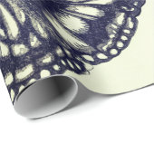 日本人WOODBLOCKのプリントの蝶包装紙 ラッピングペーパー (ロールコーナー)