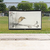 日本人WOODBLOCKのプリントの鳥の旗 横断幕 (インサイチュ)