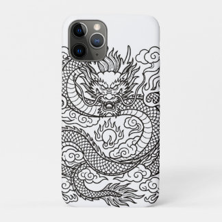 日本伝統の龍の線画マウスパッド デザイン iPhone 11 PROケース