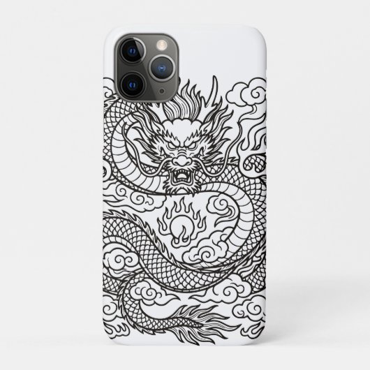 日本伝統の龍の線画マウスパッド デザイン Case-Mate iPhoneケース (裏)