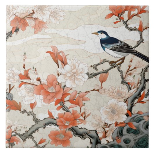 日本伝統的九谷装飾美術2 タイル (正面)