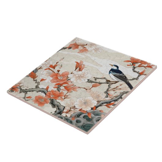 日本伝統的九谷装飾美術2 タイル (側面)