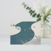 日本伝統的河風景鳥na ポストカード (スタンド正面)