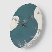 日本伝統的河風景鳥na ラージ壁時計 (傾斜)