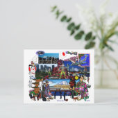 日本列島日本のコラージュ ポストカード (スタンド正面)