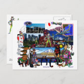 日本列島日本のコラージュ ポストカード (正面/裏面)