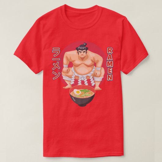 日本力士ラーメン食べ準備393 Tシャツ (デザイン正面)