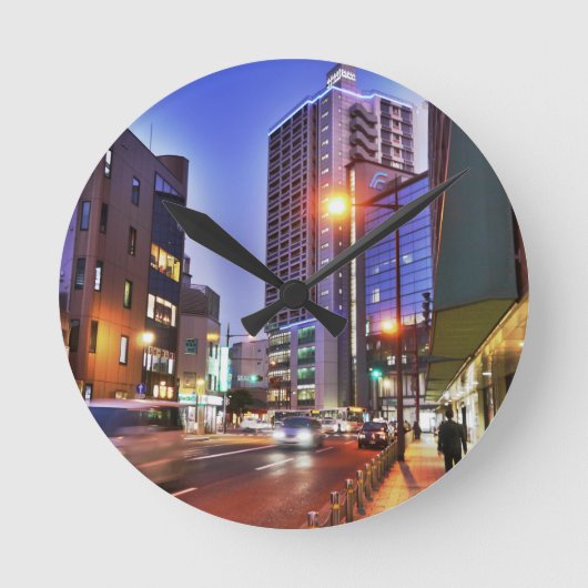 日本北九州町 ラウンド壁時計 (正面)