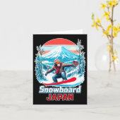 日本名勝のスノーボードモンキー カード (黄色い花)