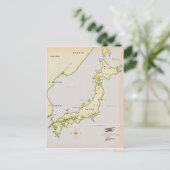 日本図解入りの、写真付きのの地図 ポストカード (スタンド正面)