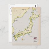 日本図解入りの、写真付きのの地図 ポストカード (正面/裏面)