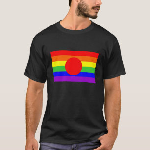 日本国の陽気で誇り高い虹の旗の同性愛者 Tシャツ