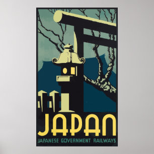 日本国政府日本の鉄道、ヴィンテージ ポスター