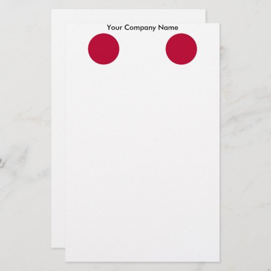 日本国旗が付いた文房具 便箋 (正面/裏面)