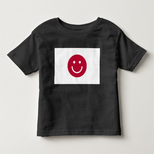 日本国旗とスマイル顔 トドラーTシャツ (正面)