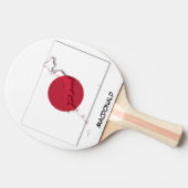 日本国旗と地図ひの丸パーソナライズされた 卓球ラケット (横)