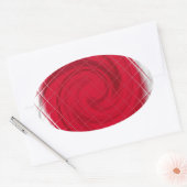 日本国旗のアートワーク 楕円形シール (封筒)