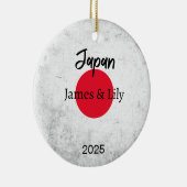 日本国旗のオーナメントパーソナライズされた(Japan Flag Japan) セラミックオーナメント (右)