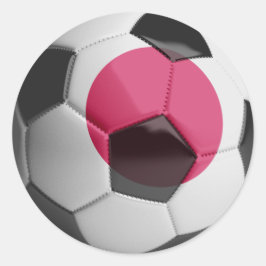 日本国旗のサッカーボール ラウンドシール