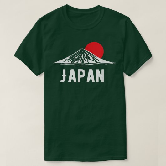 日本国旗のスタイルと山富士for Japane & Who Tシャツ (デザイン正面)