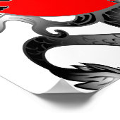 日本国旗のドラゴンプリント ポスター (角)