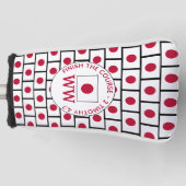 日本国旗のモノグラパーソナライズされたム ゴルフヘッドカバー (正面)