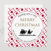 日本国旗の三賢者のクリスマス日本の シーズンカード (正面/裏面)