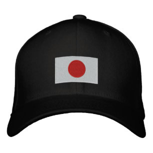 日本国旗の刺繍フレックスフィットウールハット 刺繍入りキャップ