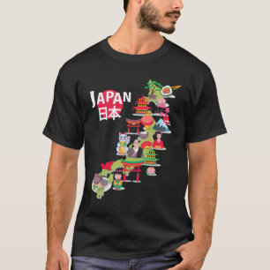 日本国旗の地図ギフト日本のプライド沖縄 Tシャツ