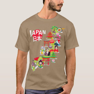 日本国旗の地図日本のプライド沖縄県 Tシャツ