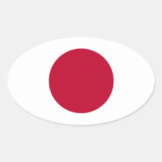日本国旗の楕円ステッカー 楕円形シール