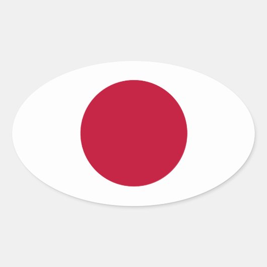 日本国旗の楕円ステッカー 楕円形シール (正面)