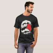 日本国旗の波アーティス日本のト Tシャツ (正面フル)