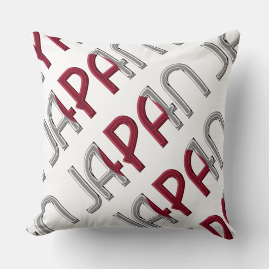 日本国旗の色タイポグラフィ土産 クッション (正面)