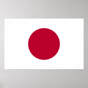 日本国旗を掲げたプリント ポスター