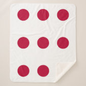 日本国旗を掲げた愛国心シェルパ毛布 シェルパブランケット (正面)