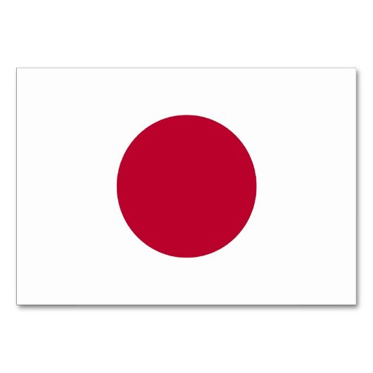 日本国旗を掲げた愛国的なテーブルカード テーブルナンバー (裏面)